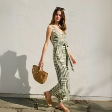 Dress Forum SUM25 Runaway Button Down Sash Belt Jumpsuit