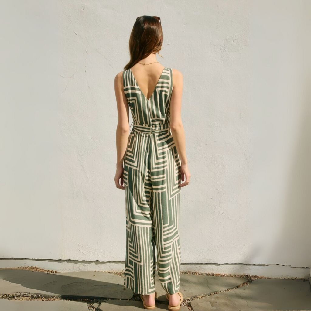 Dress Forum SUM25 Runaway Button Down Sash Belt Jumpsuit