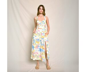 SUM25 Summer Somewhere Halter Neck Midi Dress - Peepa's