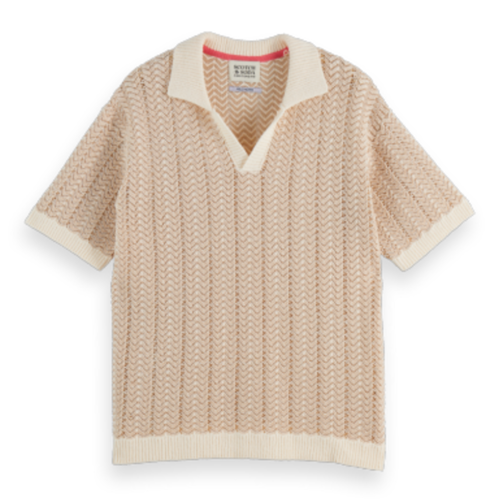 OPEN STRUCTURED KNITTED V-NECK