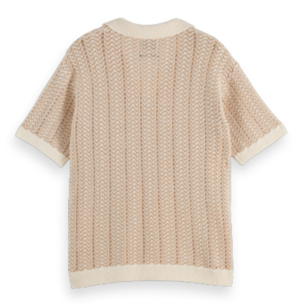 OPEN STRUCTURED KNITTED V-NECK