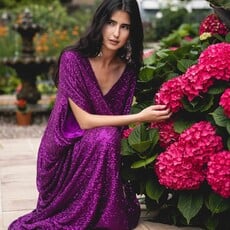 Jennafer Grace Fuchsia Sequin Caftan