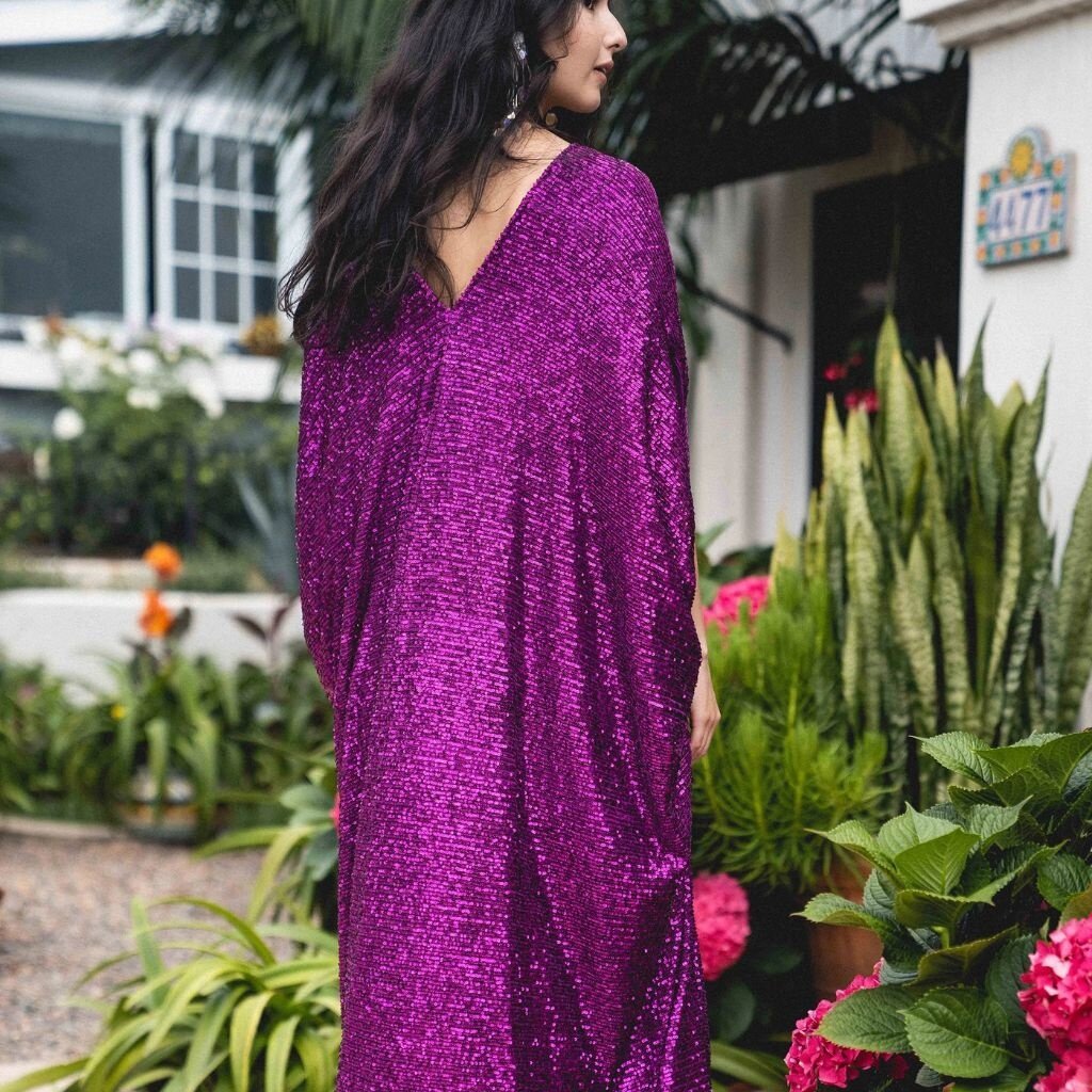 Jennafer Grace Fuchsia Sequin Caftan