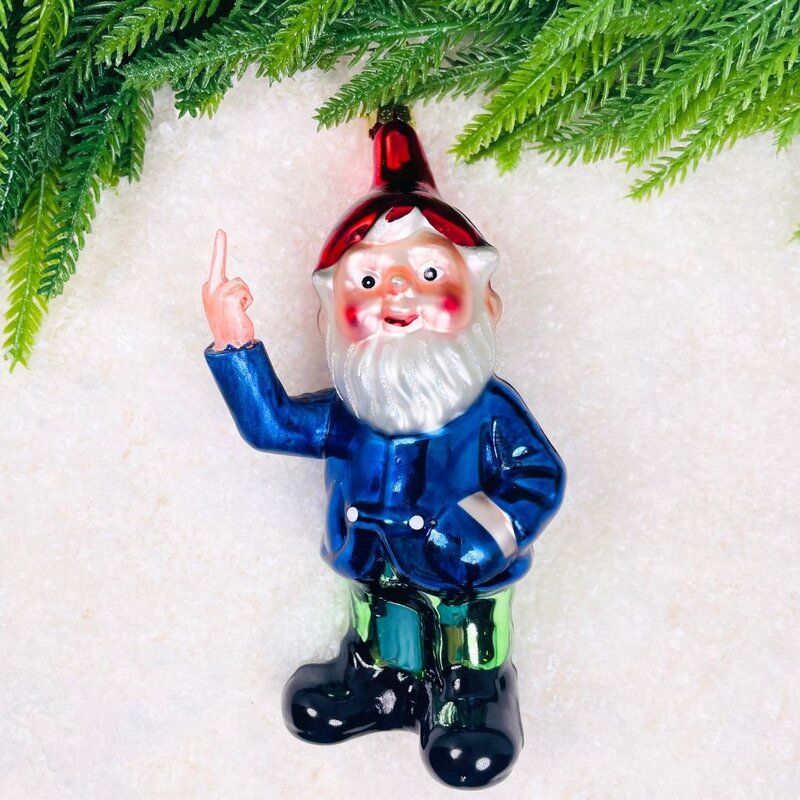 Cody Foster Naughty Gnome Red Hat Ornament