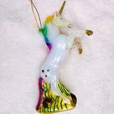 Cody Foster Glittered Rainbow Unicorn Ornament