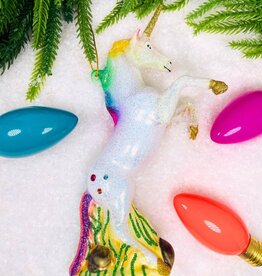Cody Foster Glittered Rainbow Unicorn Ornament