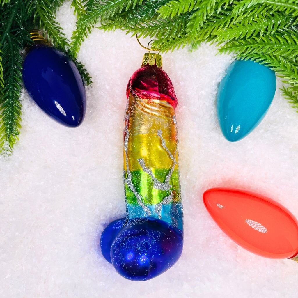 Cody Foster Rainbow Penis Ornament