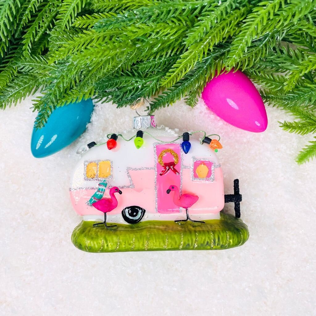 Cody Foster Flamingo Camper Ornament