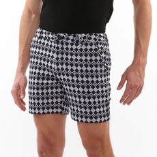 Postmarc CAP25 2537 Textured Jacquard Stretch Chino Shorts Navy Diamonds