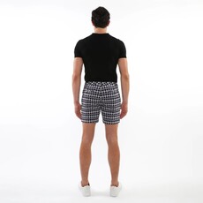 Postmarc CAP25 2537 Textured Jacquard Stretch Chino Shorts Navy Diamonds