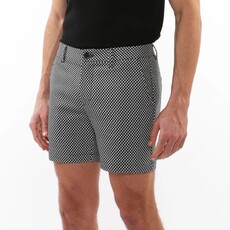 Postmarc CAP25 2535 - 02 Textured Jacquard Stretch Chino Shorts Black / White Spiral