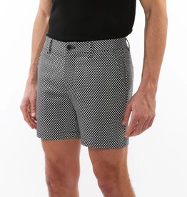 Postmarc CAP25 2535 - 02 Textured Jacquard Stretch Chino Shorts Black / White Spiral