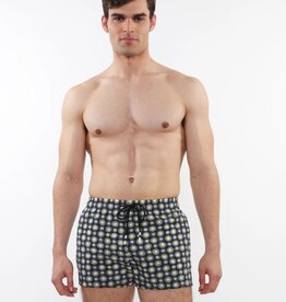 Postmarc CAP25 6002 - 56 Printed Swim Shorts W/ Mesh Lining Navy / Sage Circles