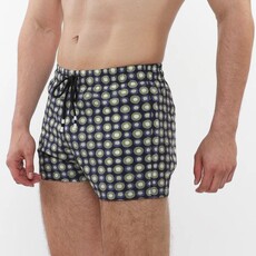 Postmarc CAP25 6002 - 56 Printed Swim Shorts W/ Mesh Lining Navy / Sage Circles