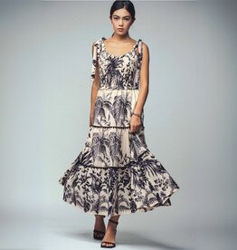 Urban Daizy SUM25 Island Bliss Tropical Smocked Tiered Maxi Dress