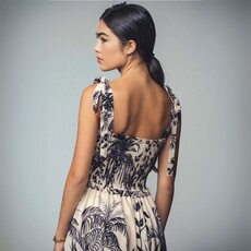 Urban Daizy SUM25 Island Bliss Tropical Smocked Tiered Maxi Dress