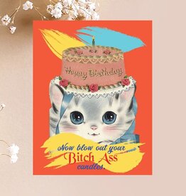 Paper Sluts Bitch Ass Candles Birthday Card