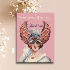 Paper Sluts People Will Stare Greeting Card