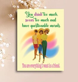 Paper Sluts Drink Too Much Greeting Card