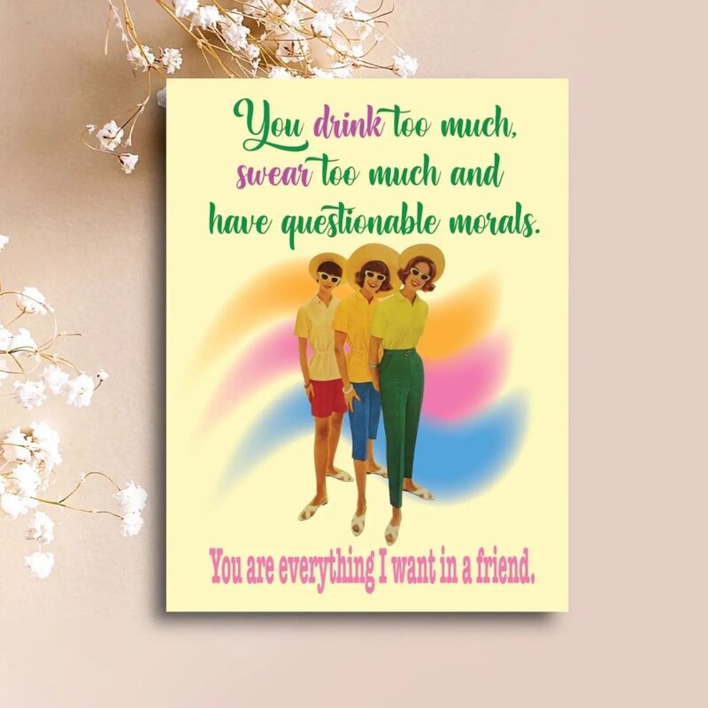 Paper Sluts Drink Too Much Greeting Card