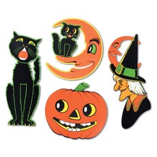Caufield's Novelty Set of 4 Vintage Large Halloween Cutouts