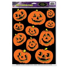 Caufield's Novelty Set of 11 Vintage Jack-O-Lantern Clings