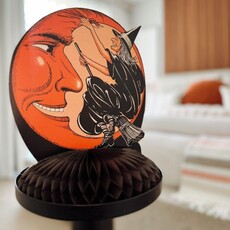 Caufield's Novelty Vintage Halloween Witch in Moon Centerpiece