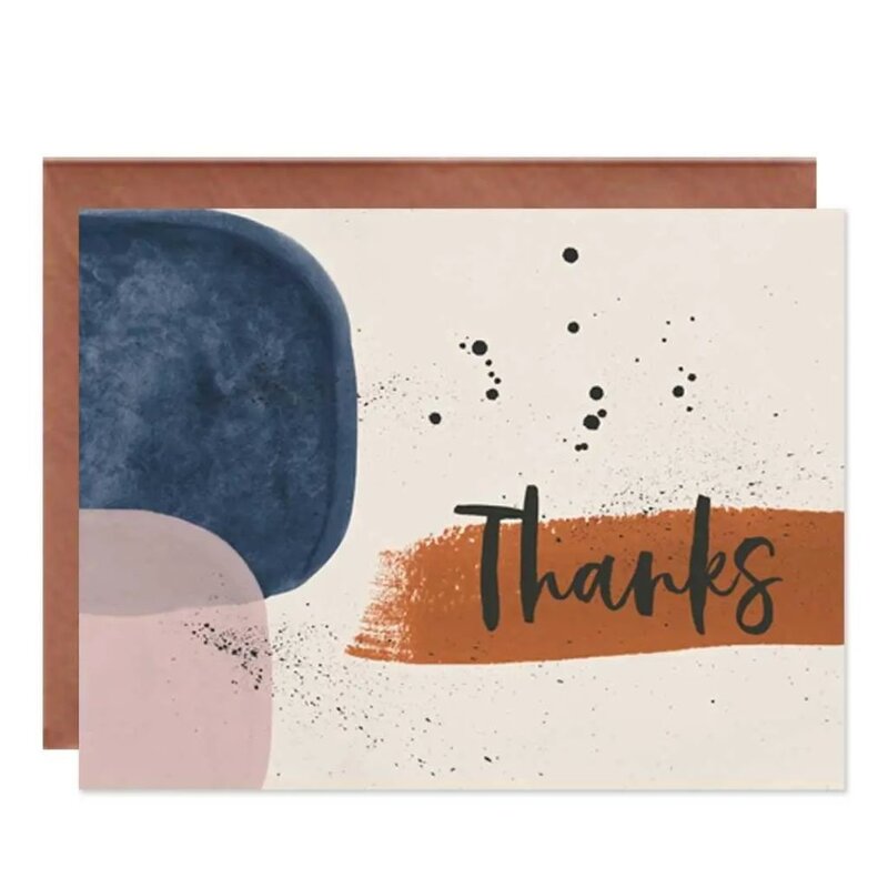Mod Lounge Paper Co. Abstract Blush and Blue Thank You Card Boxed Set