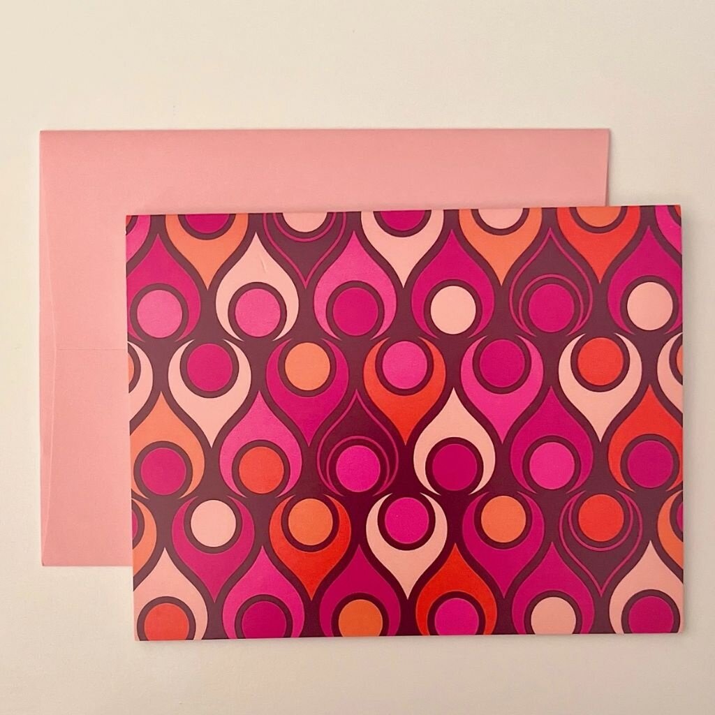 Mod Lounge Paper Co. Circle in Teardrop Mid Century Modern Folded Notecard