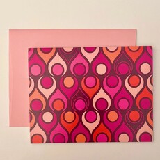 Mod Lounge Paper Co. Circle in Teardrop Mid Century Modern Folded Notecard