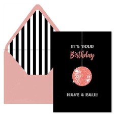 Mod Lounge Paper Co. Disco Ball Pink Have A Ball Birthday Card