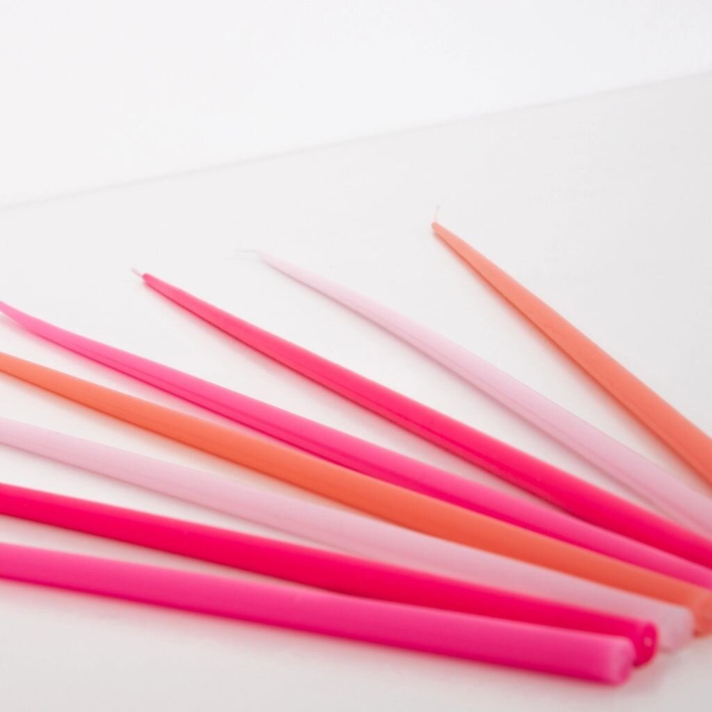MeriMeri Pink Tall Tapered Candle