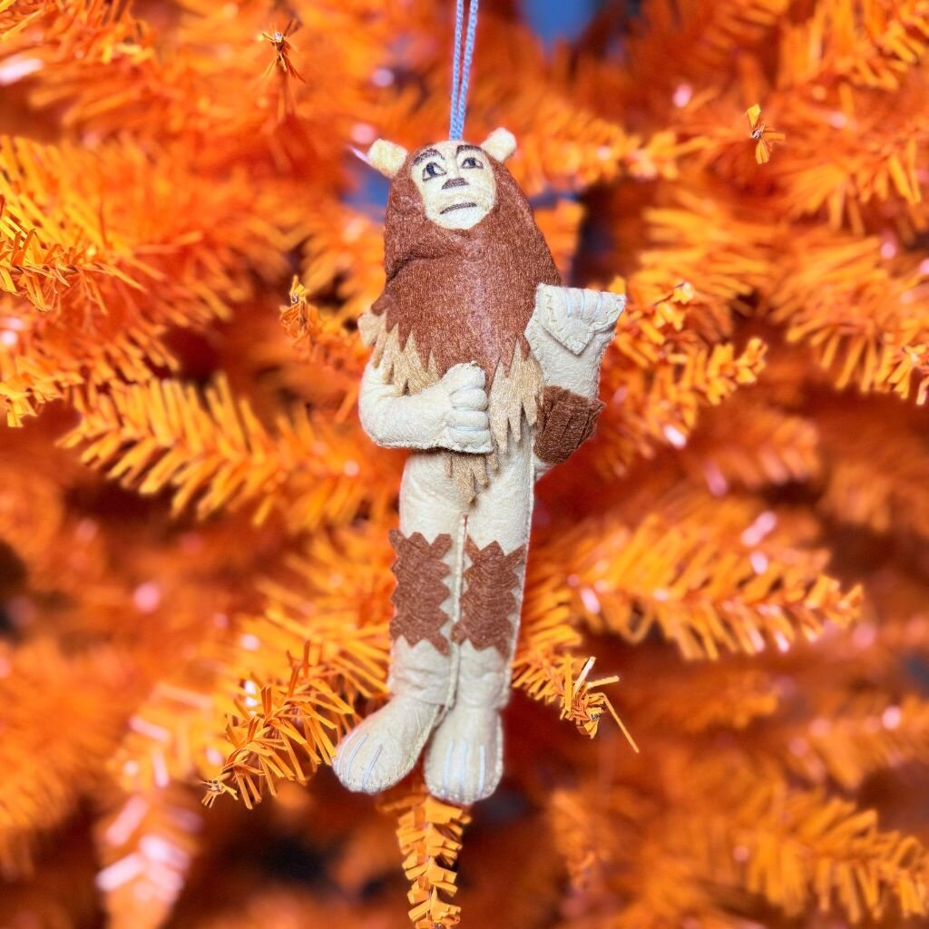 Silk Road Bizaar Cowardly Lion Felt Ornament