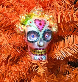 Cody Foster HLWN Dia De Los Muertos Skull With Marigolds Ornament