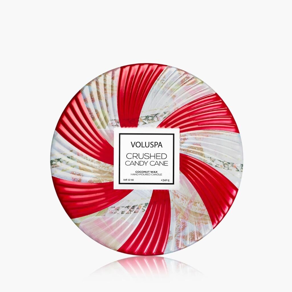 Voluspa Crushed Candy Cane 3 Wick Tin Candle