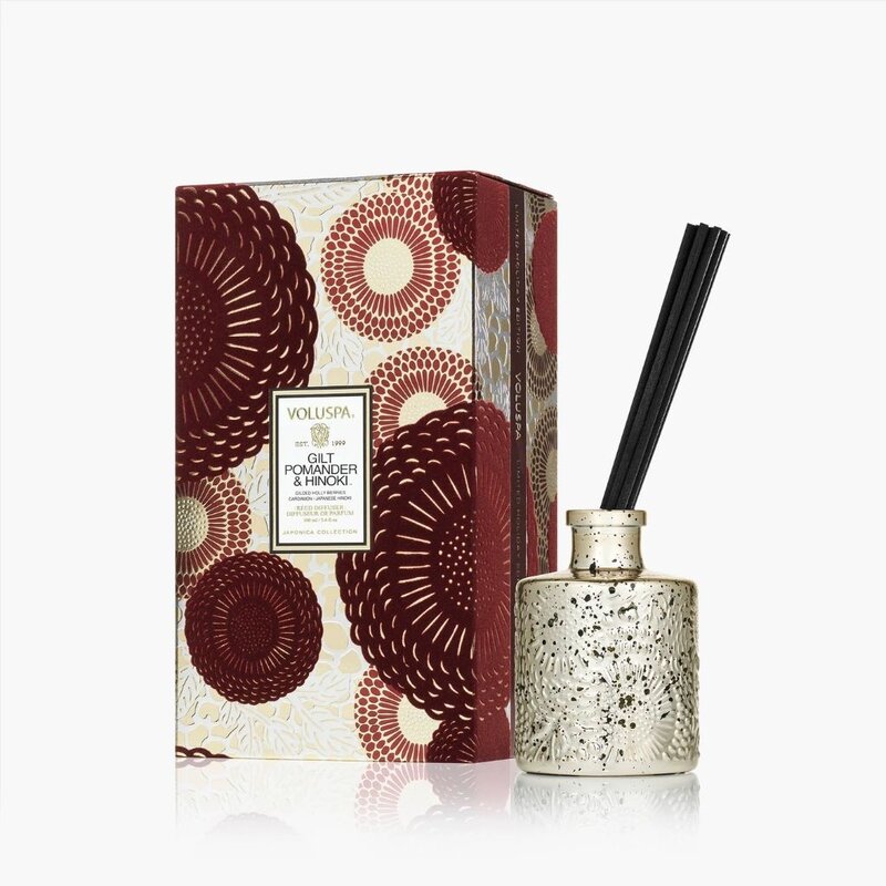 Voluspa Gilt Pomander & Hinoki Diffuser 100ml