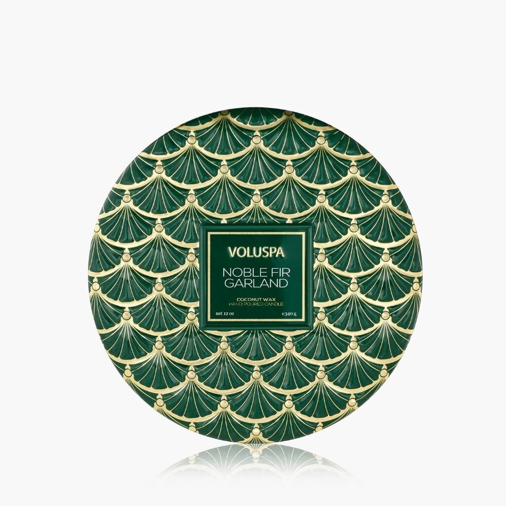 Voluspa Noble Fir Garland 3 Wick Tin Candle