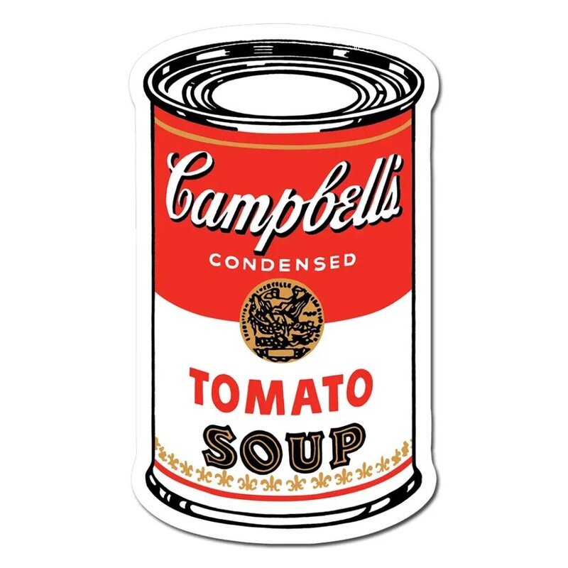 Apply Stickers Large Campbell's Soup Can Andy Warhol Sticker