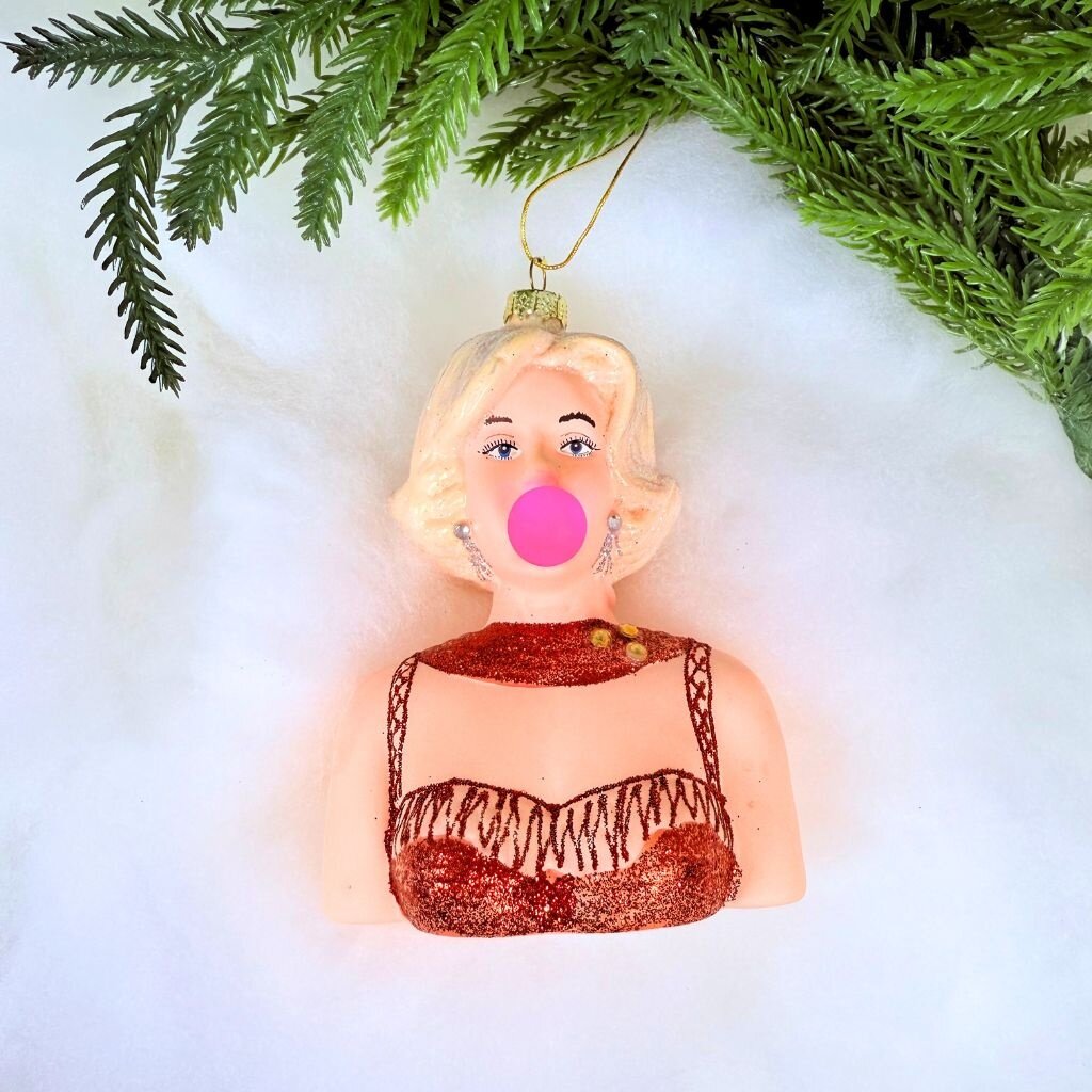 Cody Foster Marilyn Blowing Bubble Ornament