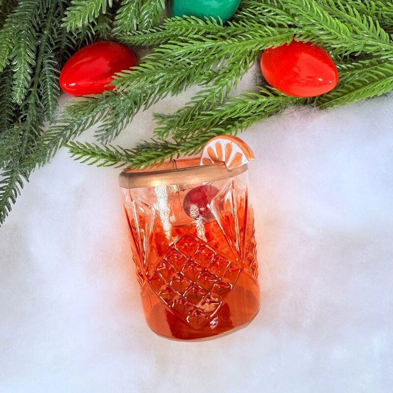 Love & Victory Old Fashioned Cocktail Holiday Ornament