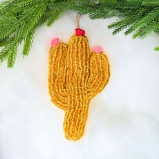 180 Degrees Beaded Cactus Orn, 6 Asst, 5.75"