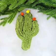 180 Degrees Beaded Cactus Orn, 6 Asst, 5.75"