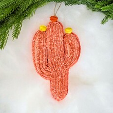 180 Degrees Beaded Cactus Orn, 6 Asst, 5.75"