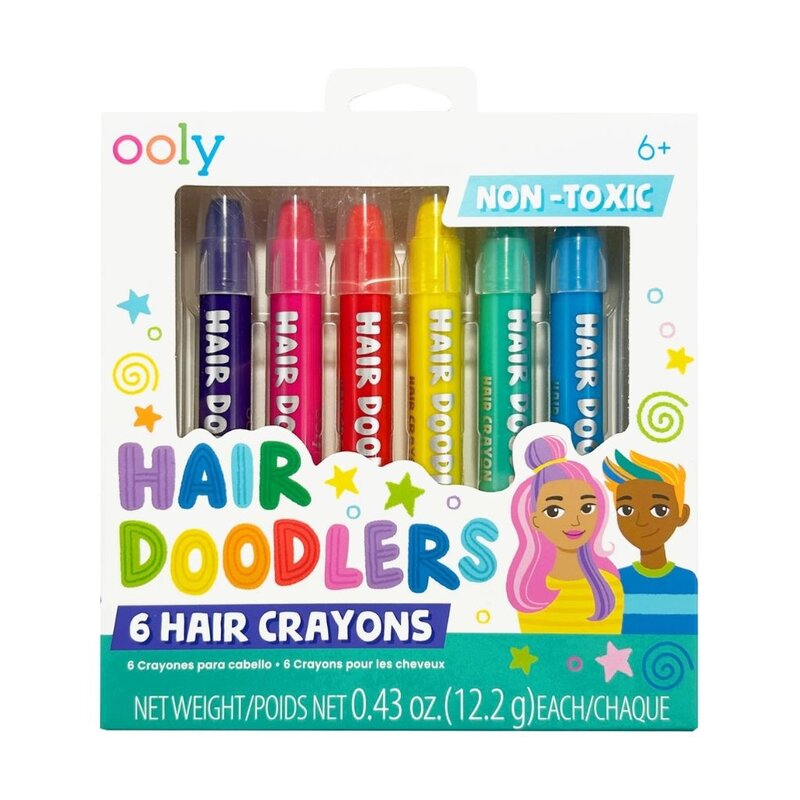 OOLY Hair Doodlers Hair Crayons - Set of 6 Colors