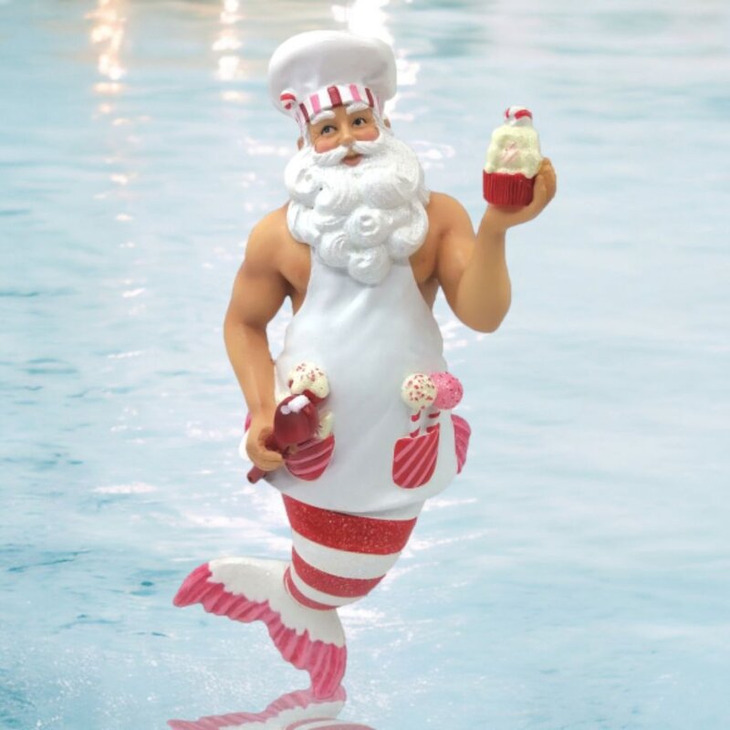 December Diamonds Baking Santa Merman Ornament
