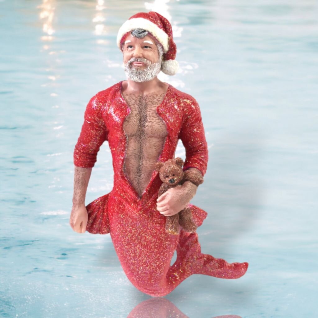 December Diamonds Bedtime Santa Merman Ornament