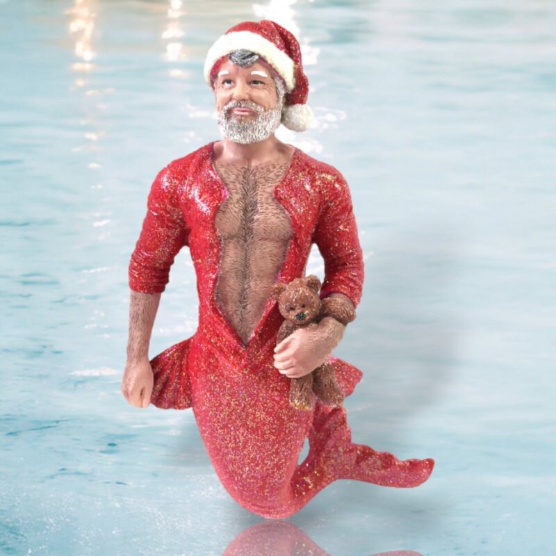 December Diamonds Bedtime Santa Merman Ornament