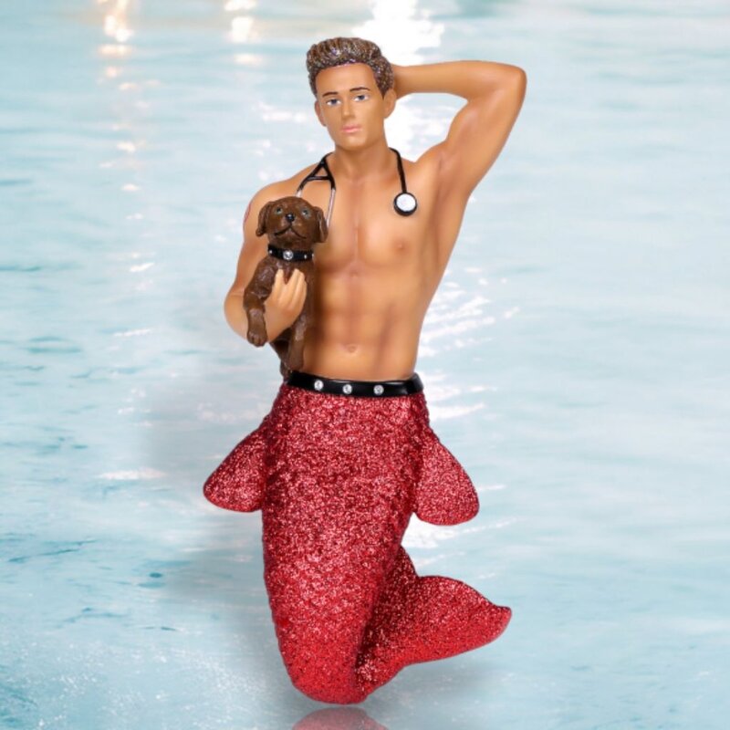 December Diamonds Dr. Pet-A-Vet Merman Ornament