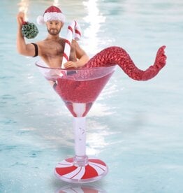 December Diamonds Mistletoe Santa Merman Ornament
