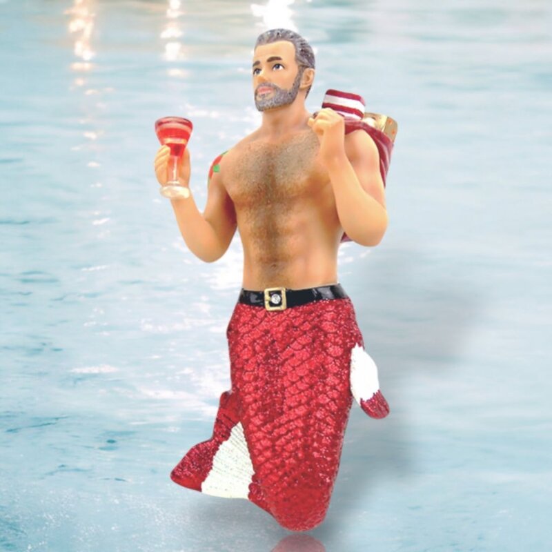 December Diamonds Santa Daddy II Mermen Ornament